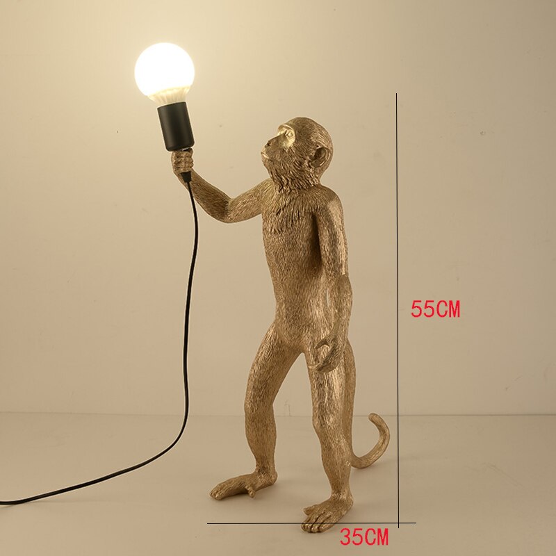 حديثة LED Art Monkey Floor Light Lead Lead Lade Lead for Living Parlor Room Room Lights Lights Home Interior Decor