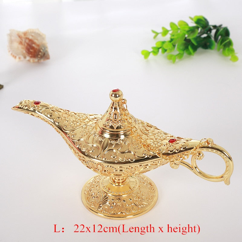 Vintage Legende Aladdin Lampe Magic Genie Wishing Ligh Tabletop Dekor Handwerk für Zuhause Hochzeit Dekoration Geschenk für Party Home Decor