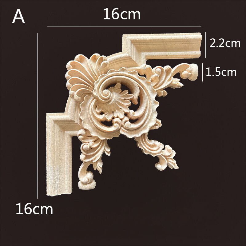 Holzapplikation Ecke Natur Blumen Holz geschnitzt Figur Handwerk Heimdekoration Zubehör Hintergrund Wanddekoration Aufkleber