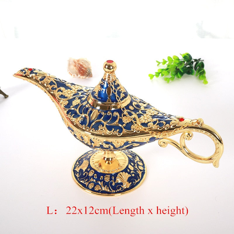 Vintage Legende Aladdin Lampe Magic Genie Wishing Ligh Tabletop Dekor Handwerk für Zuhause Hochzeit Dekoration Geschenk für Party Home Decor
