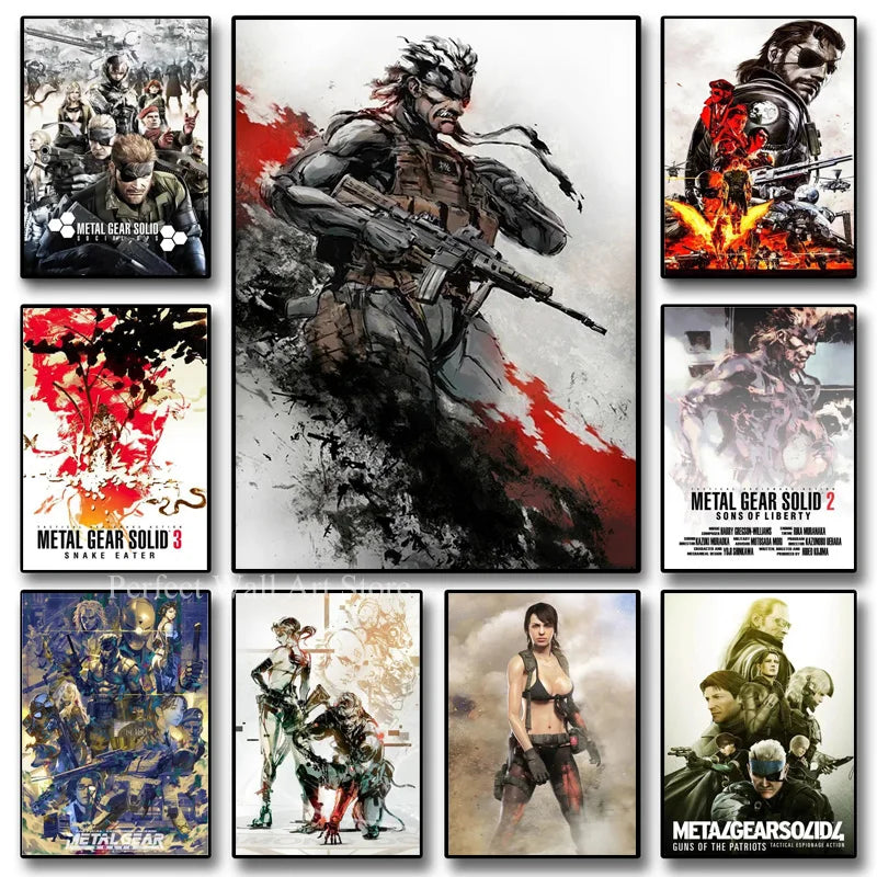 metal gear solid art print Video Game Metal Gear Solid MGS Snake Girl Posters Merchandise Canvas – acacuss