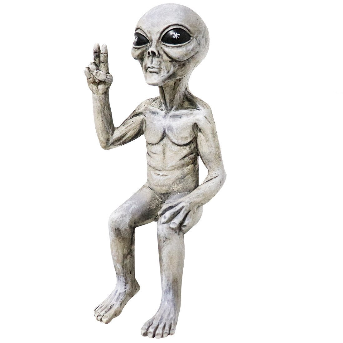 Étrange Alien tenant nain jurassique jardin elfe décoration Figurines pièces Art créatif Design cour décor jardin Statues