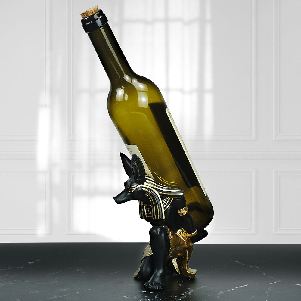 Home Dekoration Zubehör Abstrakte Anubis Weinregal Alten Ägyptischen Stil Wohnzimmer Tisch Ornament Retro Bar Zähler Dekor