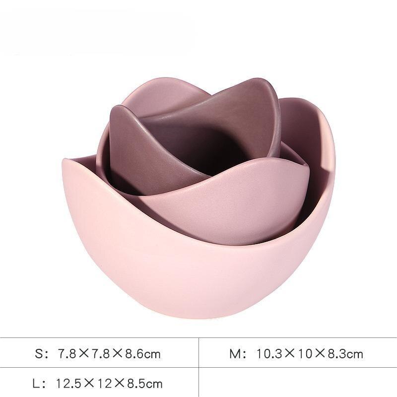 Nordic Stil Neuheit Dekor Lotus Blume Schalen Wohnkultur Keramik Handwerk Küche Zubehör Innen Tisch Lagerung Schalen Geschenk
