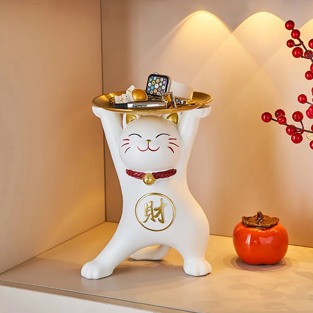 Home Living Decoration Accessories Cute Maneki Neko Storage Tray