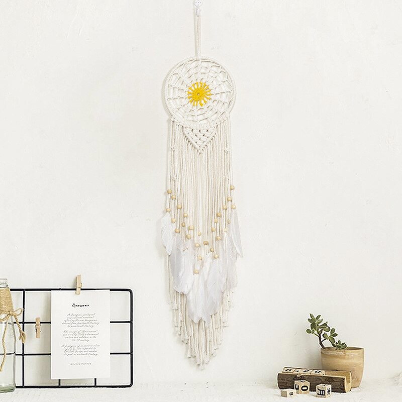 Makramee-Traumfänger, großer Wandbehang, Heimdekoration, Traumfänger, Baumwollseil, Quaste, gewebt, böhmische Wandbehang, Raumdekoration