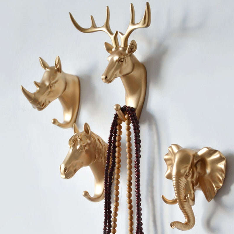 Wandhaken, Tierkopf-Rack, Mantelkappen, Wandaufhänger, Pferd, Giraffe, Elch, Elefant, Haken, dekoratives Dekor, Badezimmer-Accessoires