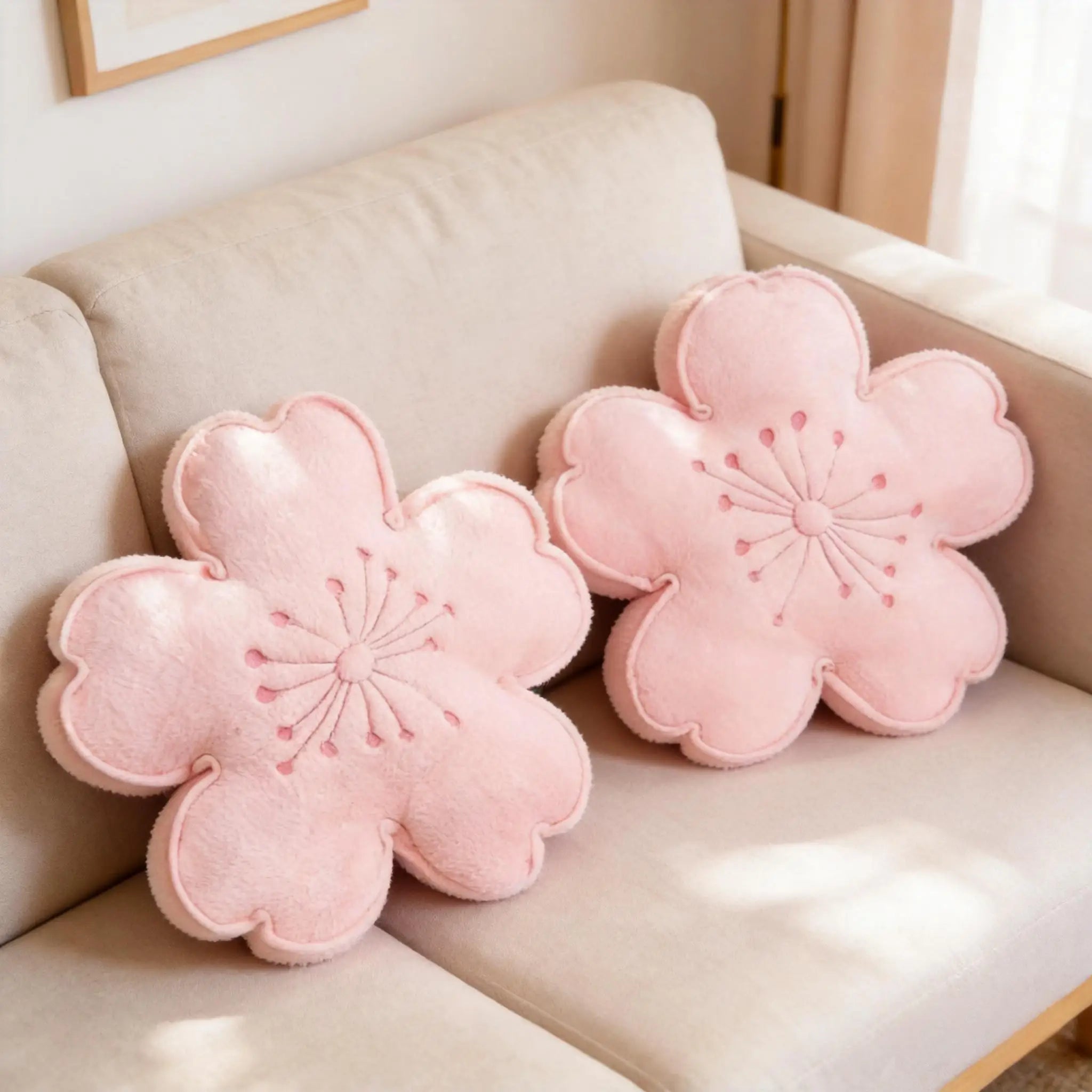 45cm Lebensechte Rosa Kirschblüten-Plüschtier Kissen Kawaii Blume Kuschelkissen Matte Weiche Plüschpuppe Zimmerdeko Geschenk Mädchen Kinder