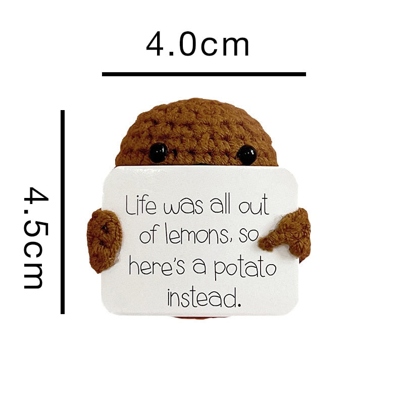 Positive Kartoffeln Raumdekoration Ornament Strick inspiriertes Spielzeug Winziges Garn handgefertigte Puppe Lustiges Weihnachtsgeschenk Wohndekoration Zubehör