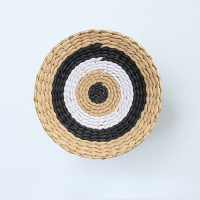 Wandteller aus Stroh im marokkanischen Stil, Hintergrunddekoration, Ethno-Stil, Wandbehang, Schlafzimmer, Sofa, Nachttisch, Heimdeko, 30 x 30 cm