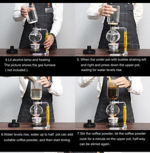 SIPHON COFFEE Maker Set vintage coffee Maker coffee bar decor ART - Coffee Machine Siphonic Distillation Coffee Pot Make Coffee Suit Drip - ACACUSS