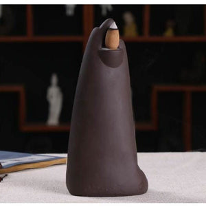 Minimalist Ceramic Waterfall backflow Incense Burner| Modern SPIRITUAL Cloudy Mountain Cliff Backflow Incense Burner | Cone Incense Burner - ACACUSS