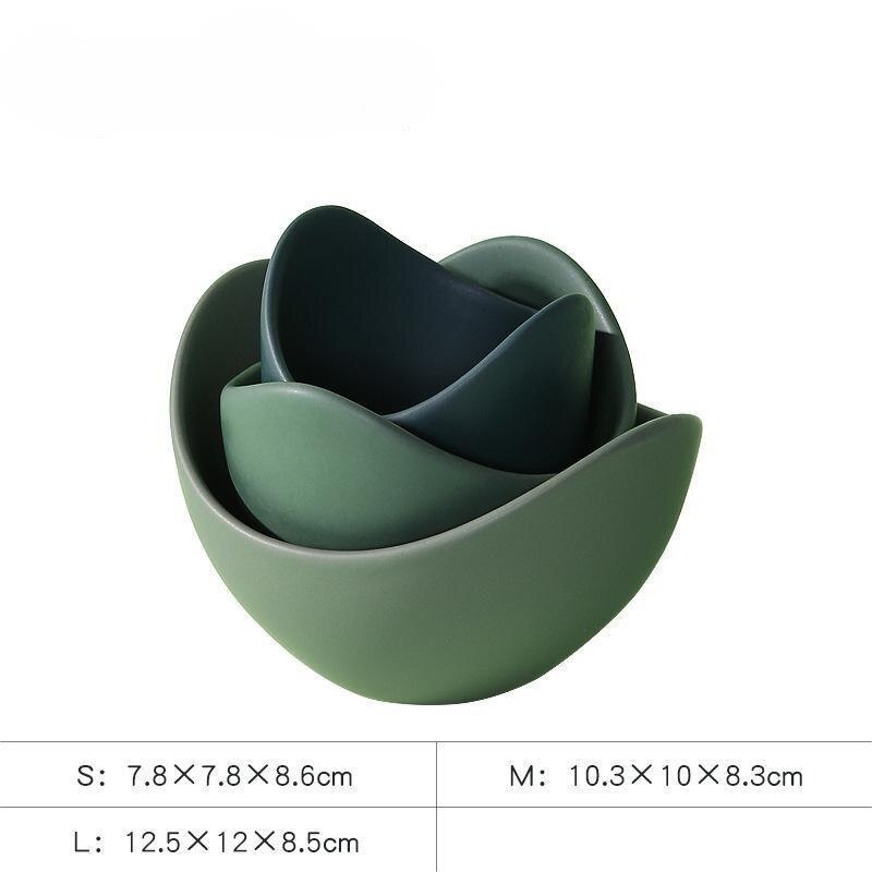 Nordic Stil Neuheit Dekor Lotus Blume Schalen Wohnkultur Keramik Handwerk Küche Zubehör Innen Tisch Lagerung Schalen Geschenk