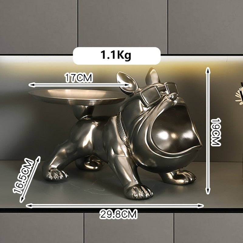 Hundestatue aus Kunstharz, Wohnzimmer-Dekoration, Hundeskulptur, Tischtablett, Ornamente, französische Bulldogge, Figur für Zuhause, Inneneinrichtung, Schreibtischdekoration