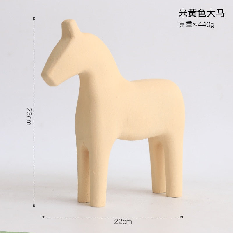 Morandi Pferdeskulptur aus Holz, Hochzeitsdekoration, Heimdekoration, Kunsthandwerk, Kinderspielzeug, Statuen zur Dekoration