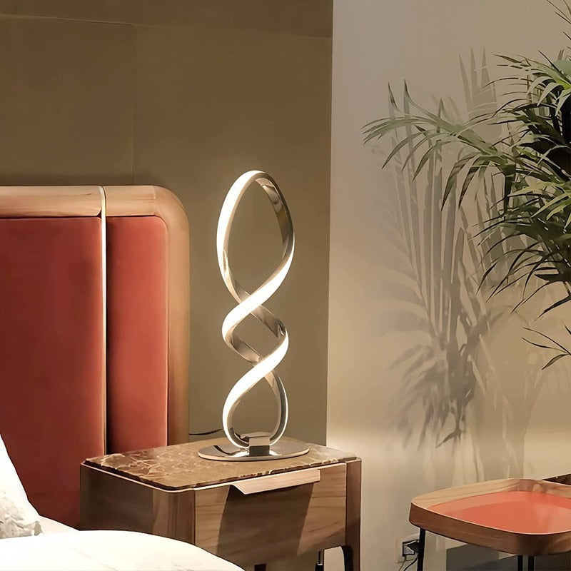 Moderne silberne LED-Tischlampe, luxuriös, einstellbare Helligkeit, Schlafzimmerleuchte, Arbeitszimmer, Heimdekoration, Schreibtischleuchte, Nachttisch-Nachtlicht