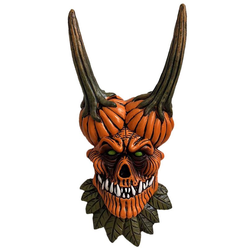 Figuras decorativas de la cara fantasma de calabaza Cosplay Ojos luminosos de resina Estatua de terror de resina Craft Ornament Decoración de Halloween