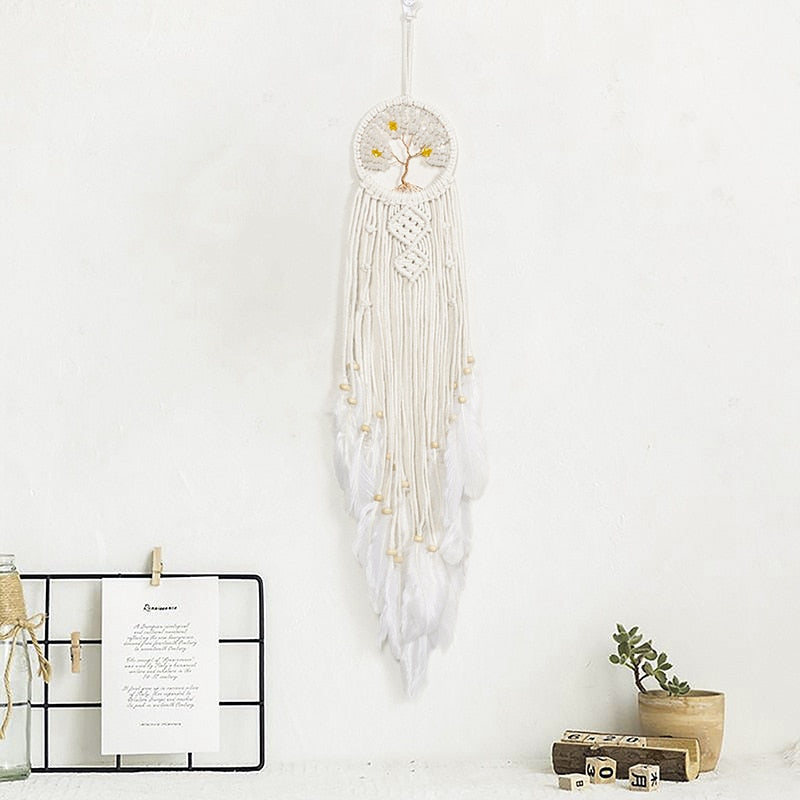 Makramee-Traumfänger, großer Wandbehang, Heimdekoration, Traumfänger, Baumwollseil, Quaste, gewebt, böhmische Wandbehang, Raumdekoration