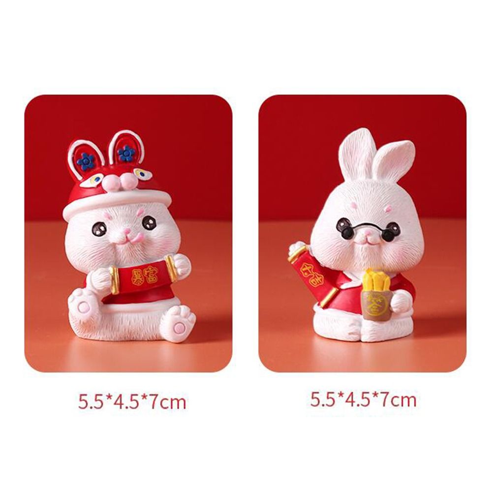 Kleine Tier Ornament Puppenhaus Home Dekoration Kaninchen Miniatur Micro Landschaft Kaninchen Jahr Bunny Ornament Für 2023