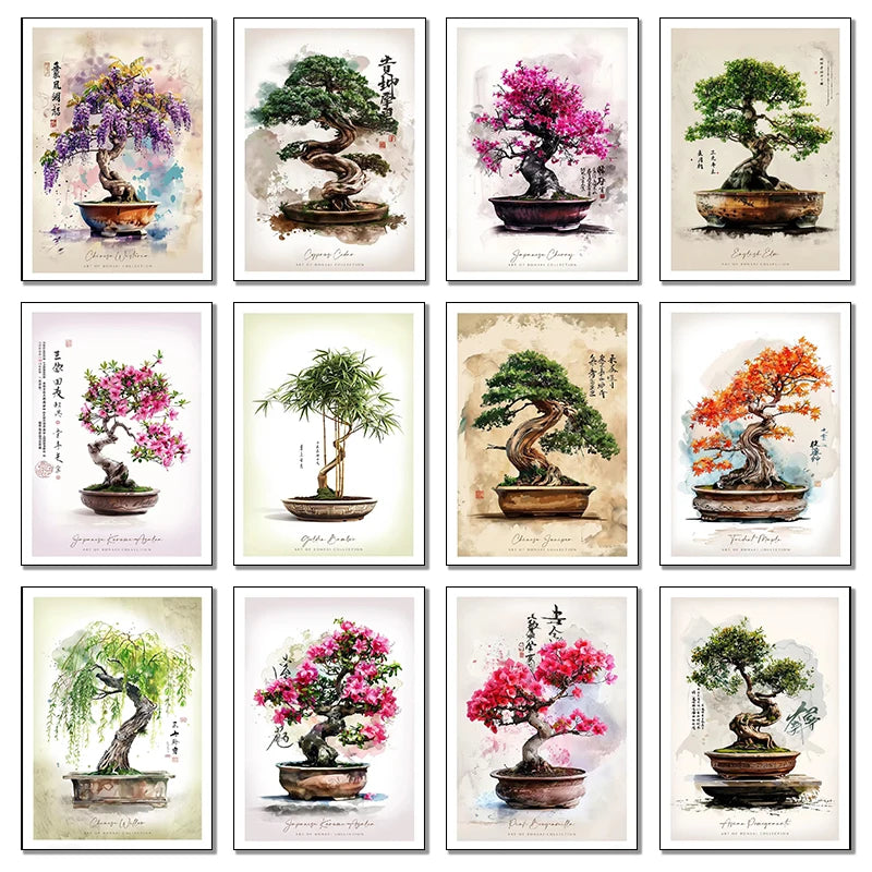 Moderne Klassische Pflanzenkunst Rhododendron Ahorn Sakura Bonsai Post –  acacuss