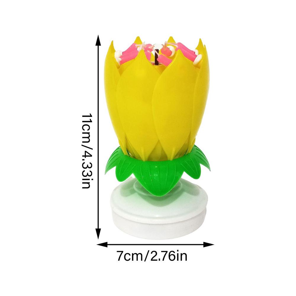 Rotierende Lotus-Geburtstagskerze, Lotus-Kerze, singende, kerzenbetriebene, drehende Kuchendekoration, wiederverwendbare Geburtstagskerze für Heimdekoration