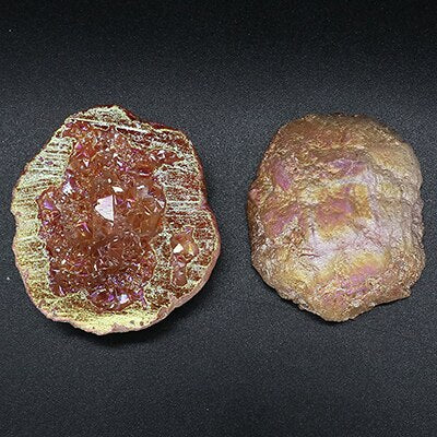Natürlicher Achat, galvanisiert, bunt, Füllhorn, Reiki-Heilung, roher Kristall, Geode, Probe, Raumdekoration, Mineral, Heimdekoration