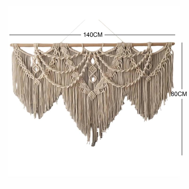 Großer Makramee-Wandbehang, Bohemian-Stil, handgewebter Wandteppich für Heimdekoration, Wohnzimmer, Schlafzimmer, Hintergrunddekoration