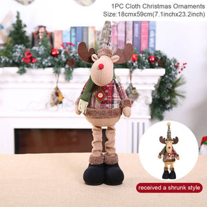 Santa Claus Christmas Ornaments Tree Decor Elk Snowman Plush Christmas Doll Decorations For Home 2023 Navidad Pendant Gift Kids acacuss