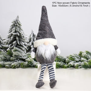 Santa Claus Christmas Ornaments Tree Decor Elk Snowman Plush Christmas Doll Decorations For Home 2023 Navidad Pendant Gift Kids acacuss