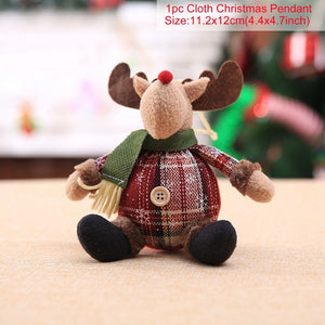 Santa Claus Christmas Ornaments Tree Decor Elk Snowman Plush Christmas Doll Decorations For Home 2023 Navidad Pendant Gift Kids acacuss