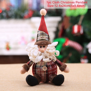 Santa Claus Christmas Ornaments Tree Decor Elk Snowman Plush Christmas Doll Decorations For Home 2023 Navidad Pendant Gift Kids acacuss