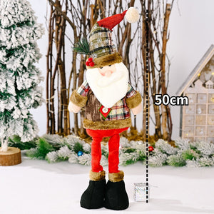 Santa Claus Christmas Ornaments Tree Decor Elk Snowman Plush Christmas Doll Decorations For Home 2023 Navidad Pendant Gift Kids acacuss