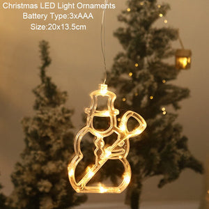 Santa Snowman Christmas Diamond LED Wind Lantern Ornament Christmas Decoration for Home 2023 Navidad Noel New Year 2024 Kid Gift acacuss