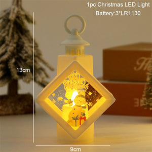 Santa Snowman Christmas Diamond LED Wind Lantern Ornament Christmas Decoration for Home 2023 Navidad Noel New Year 2024 Kid Gift acacuss