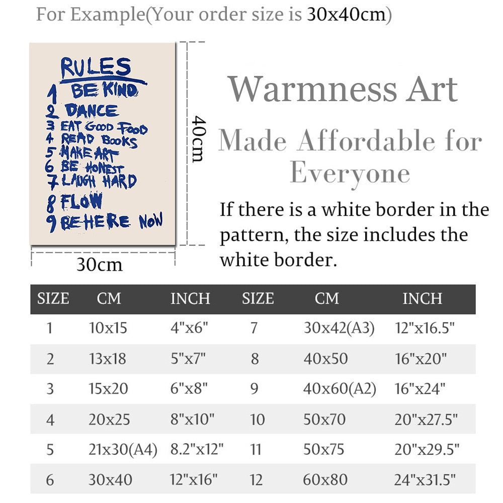 Retro moderne Regeln Zitat trendige Gast Scheck Geschenk Wand Kunst Leinwand Malerei Poster abstrakte Druck für Wohnzimmer Wohnheim Zimmer Home Decor