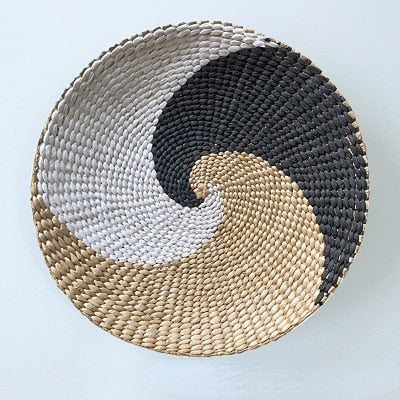 Wandteller aus Stroh im marokkanischen Stil, Hintergrunddekoration, Ethno-Stil, Wandbehang, Schlafzimmer, Sofa, Nachttisch, Heimdeko, 30 x 30 cm