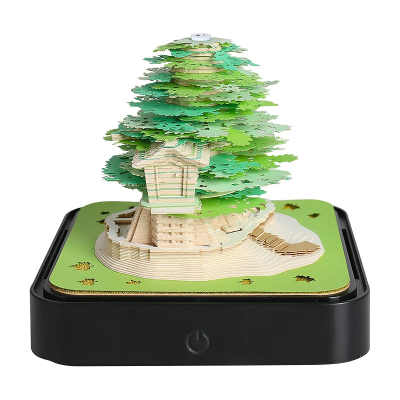 Omoshiroi Block 3D Notizblock 2024 Kalender Niedlicher Pilz Ornament Led Notizblock Bürokalender Desktop-Dekoration Geburtstagsgeschenk