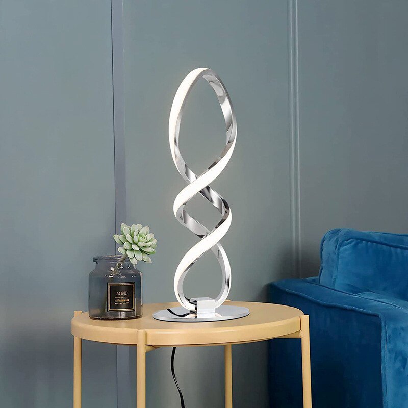 Moderne silberne LED-Tischlampe, luxuriös, einstellbare Helligkeit, Schlafzimmerleuchte, Arbeitszimmer, Heimdekoration, Schreibtischleuchte, Nachttisch-Nachtlicht