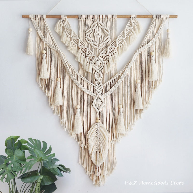 Nordic Bohemian Makramee Wandbehang Quaste Boho Tapisserie Handgewebte Für Wohnkultur Wohnzimmer Schlafzimmer Zimmer Haus Dekoration