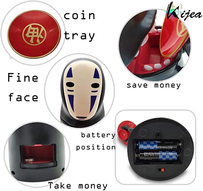 Spirited Away Gesichtsloser Mann Sparschwein Kaonashi Schlucken Geldspielzeug Automatisches Essen Münzbank Hayao Miyazaki Puppe Kindergeschenk