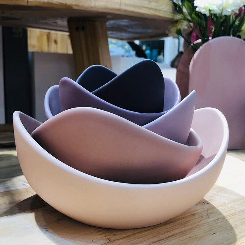 Nordic Stil Neuheit Dekor Lotus Blume Schalen Wohnkultur Keramik Handwerk Küche Zubehör Innen Tisch Lagerung Schalen Geschenk