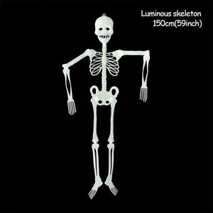 Scary Halloween Decoration Halloween Props Luminous Hanging Decoration Outdoor Party Horror Luminous Movable Skull Skeleton acacuss