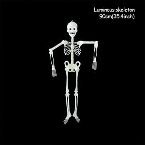 Scary Halloween Decoration Halloween Props Luminous Hanging Decoration Outdoor Party Horror Luminous Movable Skull Skeleton acacuss