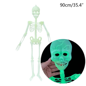 Scary Halloween Props Luminous Hanging Skeleton Halloween Party Home Outdoor Yard Garden Decoration Movable Glow Fake Skull acacuss