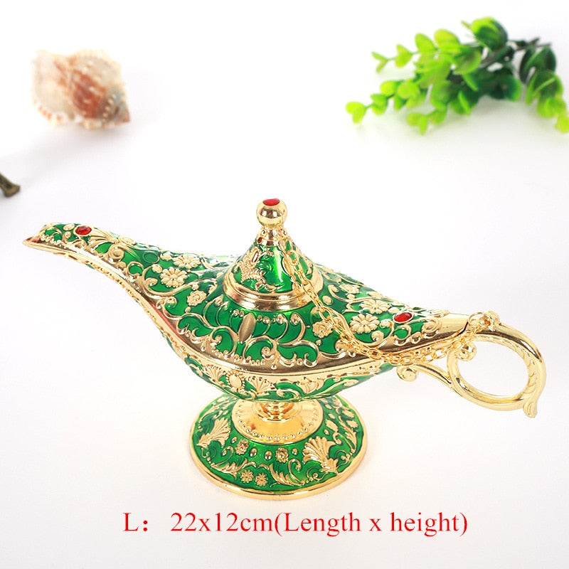 Vintage Legende Aladdin Lampe Magic Genie Wishing Ligh Tabletop Dekor Handwerk für Zuhause Hochzeit Dekoration Geschenk für Party Home Decor