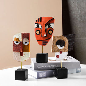 Sculptures Abstract Statue Ornaments Home Modern Statue Vase Figurines For Interior Abstract Face Art Ornament Nordic Crafts acacuss