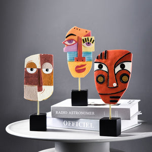 Sculptures Abstract Statue Ornaments Home Modern Statue Vase Figurines For Interior Abstract Face Art Ornament Nordic Crafts acacuss