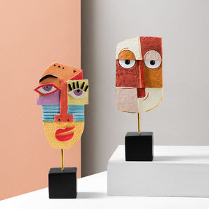 Sculptures Abstract Statue Ornaments Home Modern Statue Vase Figurines For Interior Abstract Face Art Ornament Nordic Crafts acacuss