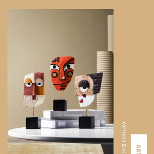Sculptures Abstract Statue Ornaments Home Modern Statue Vase Figurines For Interior Abstract Face Art Ornament Nordic Crafts acacuss