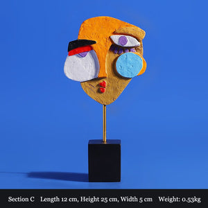 Sculptures Abstract Statue Ornaments Home Modern Statue Vase Figurines For Interior Abstract Face Art Ornament Nordic Crafts acacuss